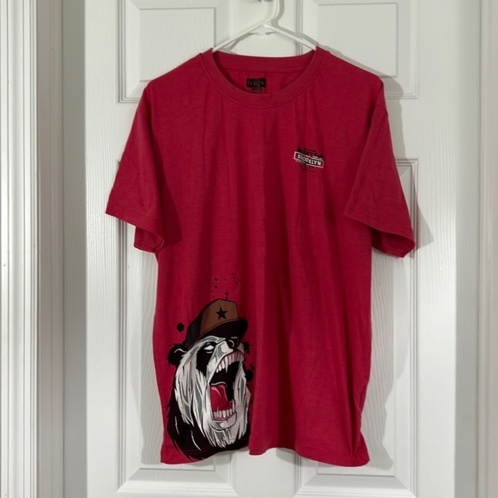 Hype mens red,black& white short sleeve teeshirt